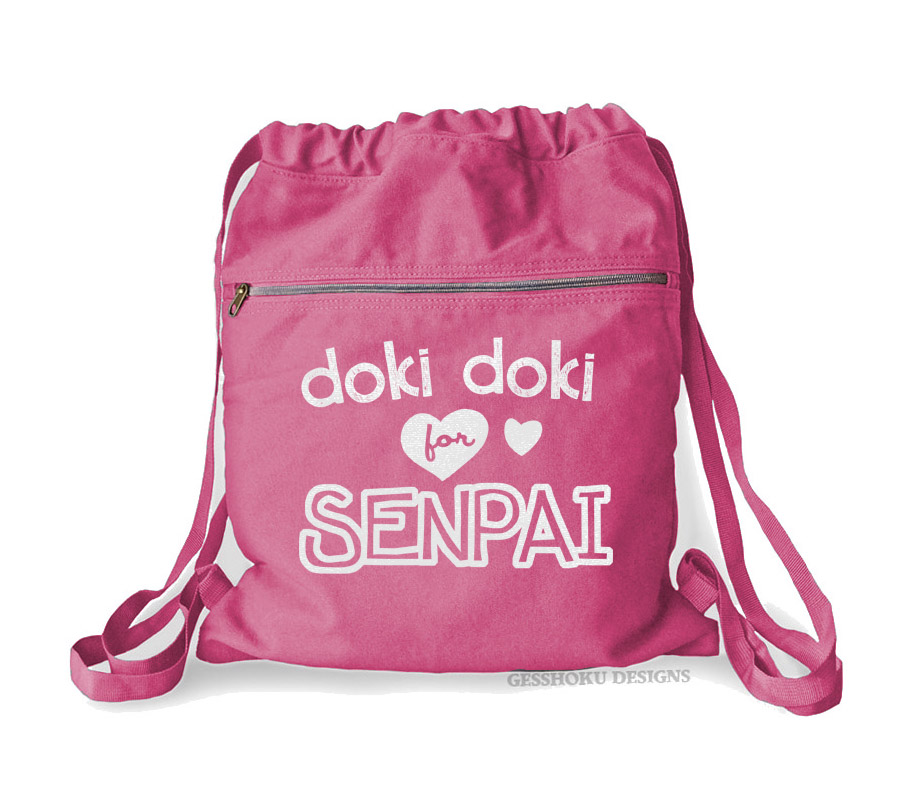 Doki Doki for Senpai Cinch Backpack - Raspberry