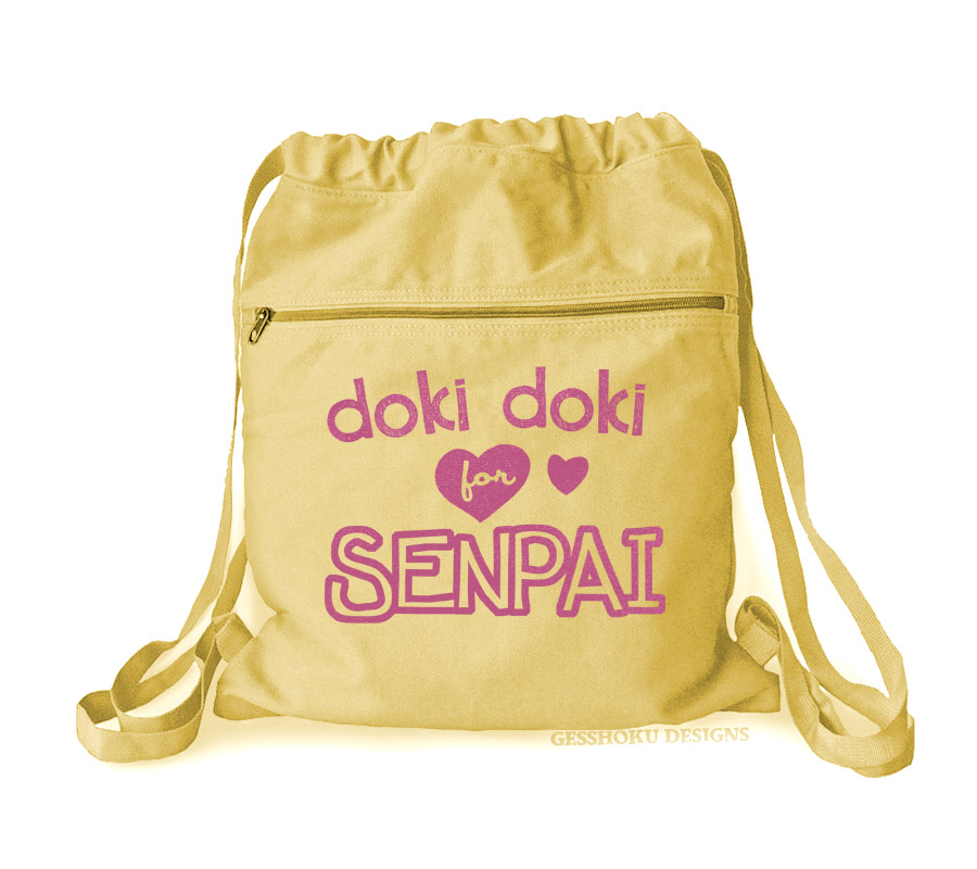 Doki Doki for Senpai Cinch Backpack - Yellow