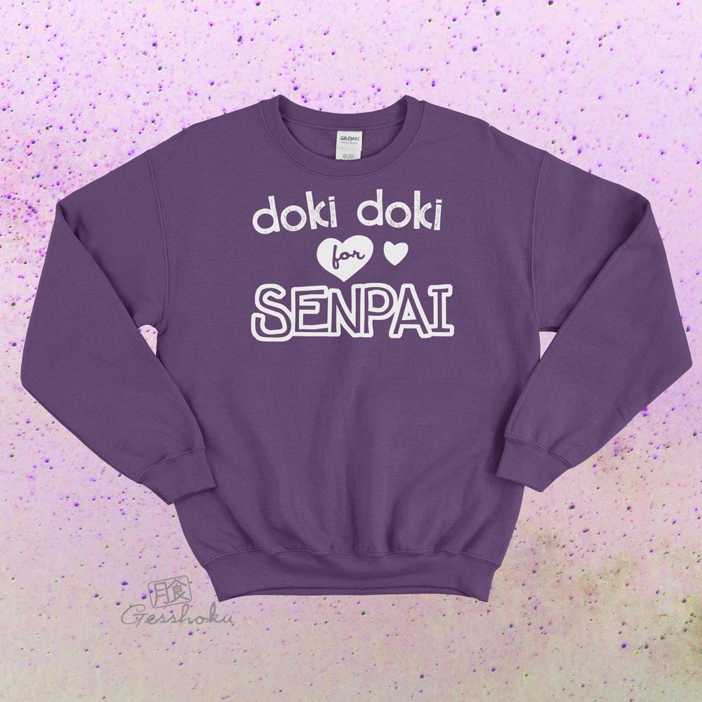 Doki Doki for Senpai Crewneck Sweatshirt - Purple