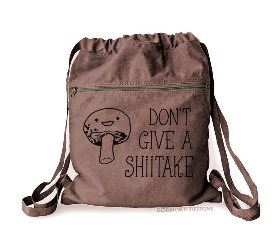 Don't Give a Shiitake Cinch Backpack - Brown