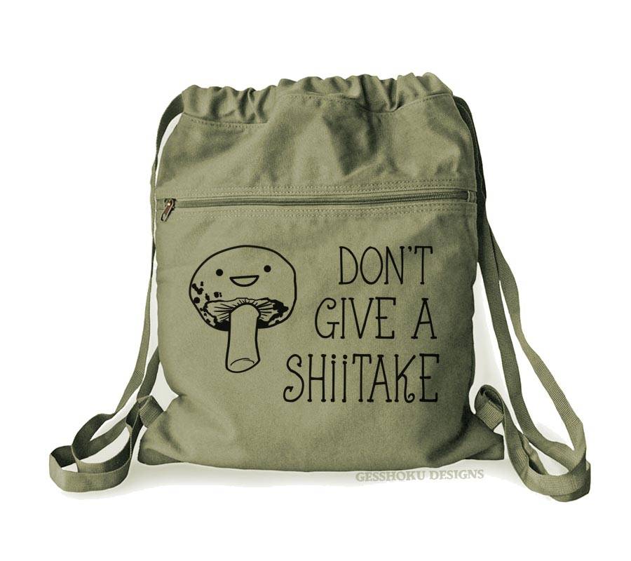 Don't Give a Shiitake Cinch Backpack - Khaki Green
