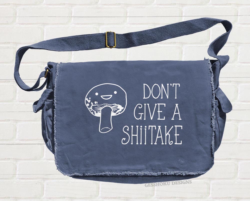 Don't Give a Shiitake Messenger Bag - Denim Blue
