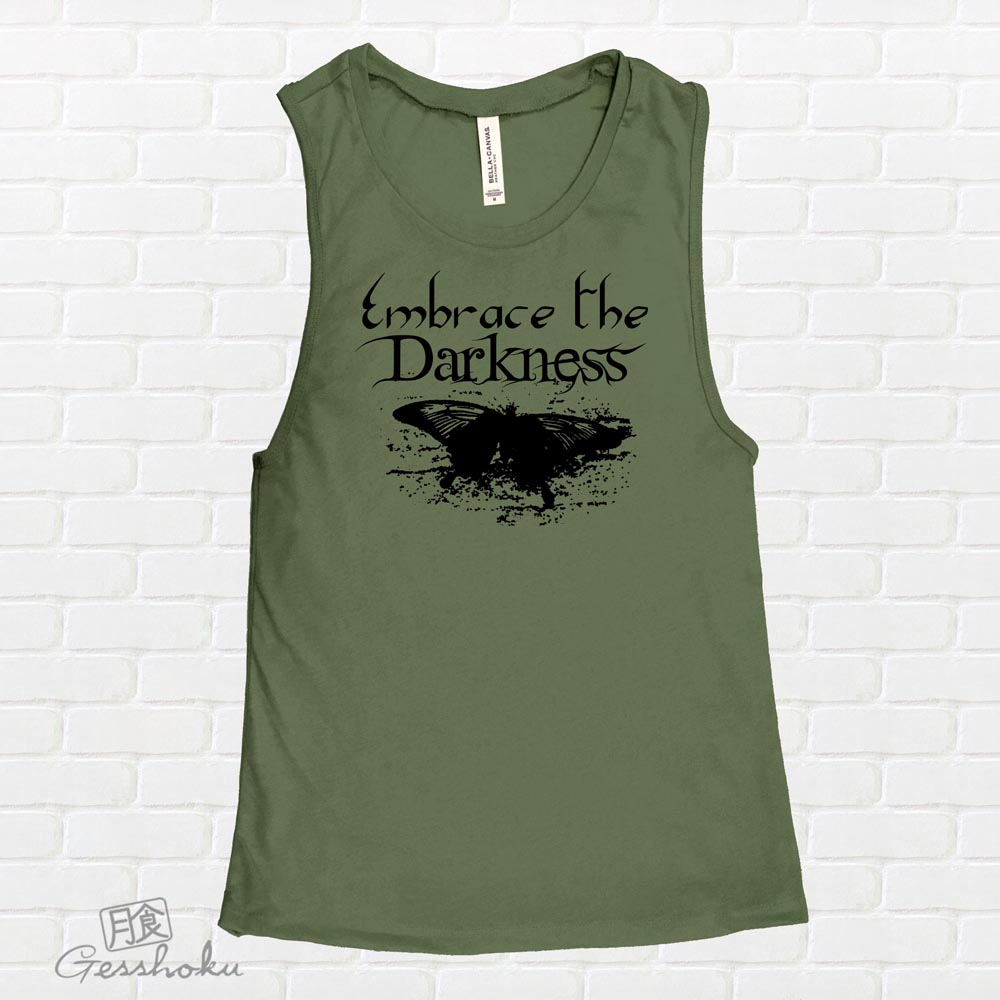 Embrace the Darkness Sleeveless Top - Olive Green