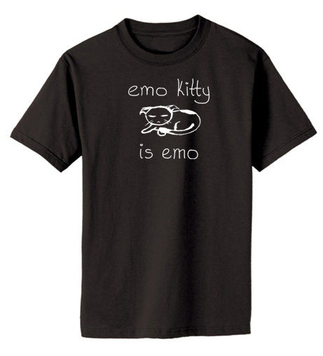 Emo Kitty T-shirt - Black