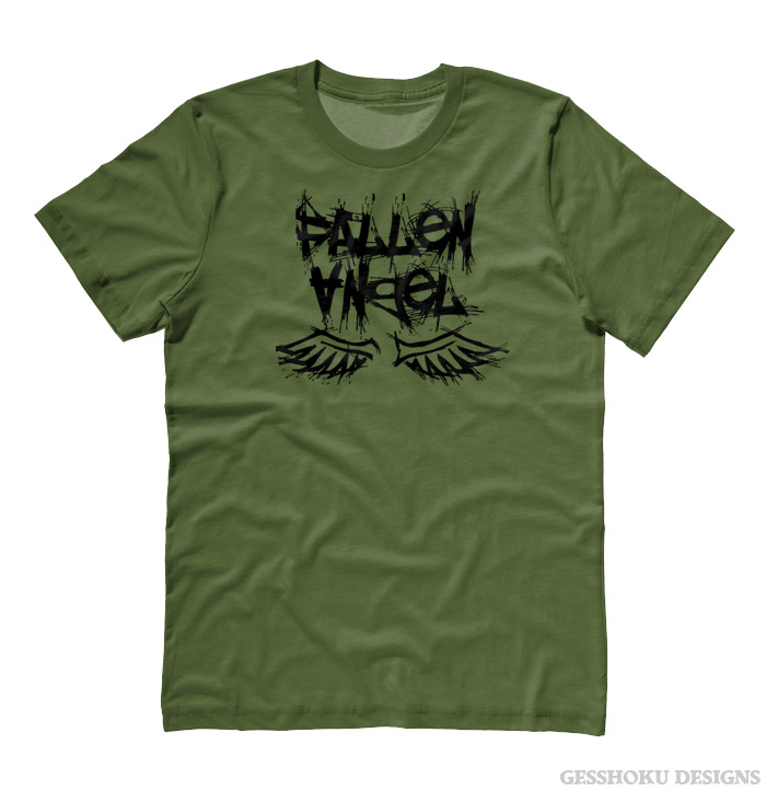 Fallen Angel Gothic T-shirt - Olive Green