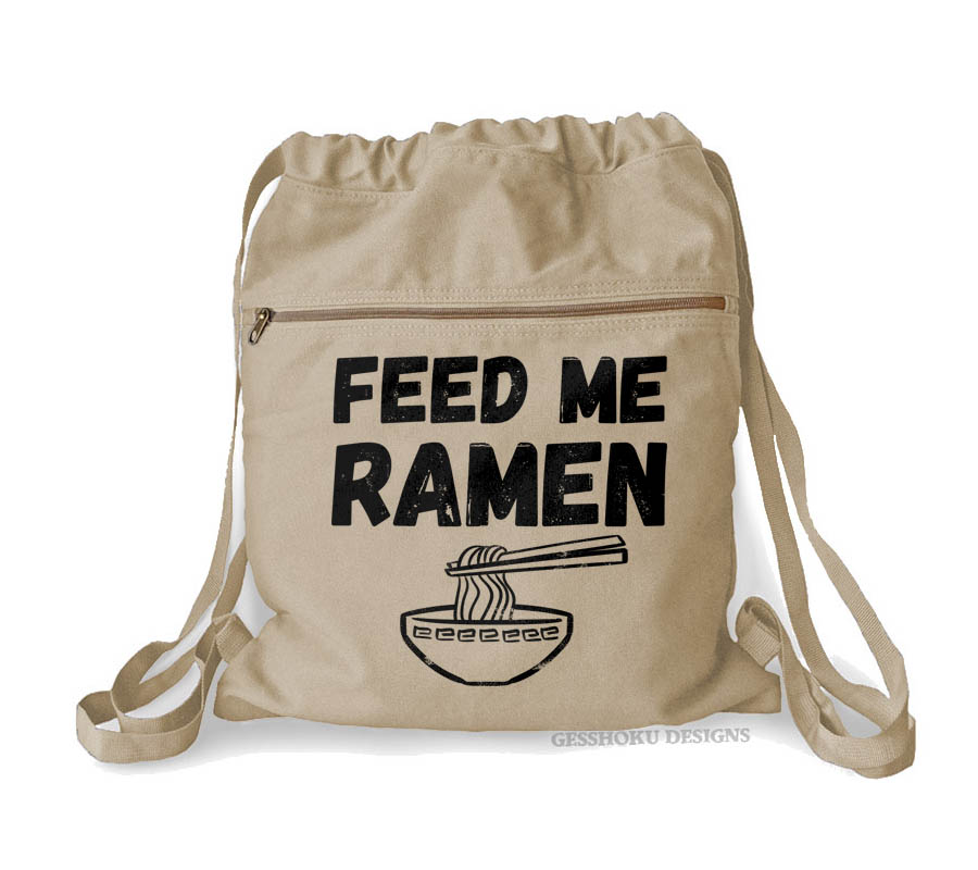 Feed Me Ramen Cinch Backpack - Natural