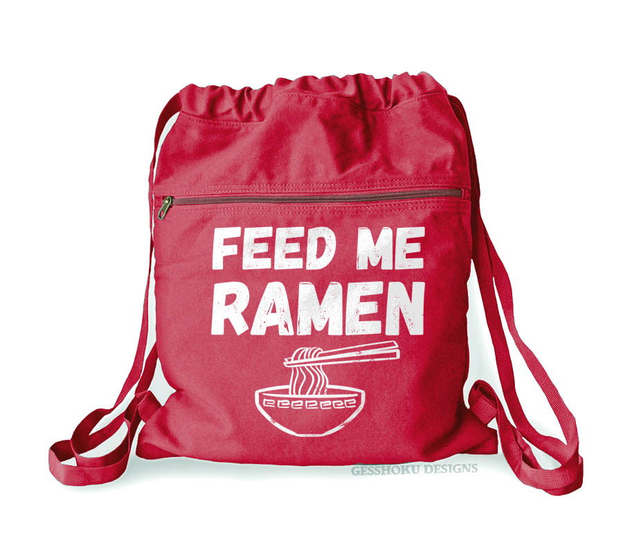 Feed Me Ramen Cinch Backpack - Red