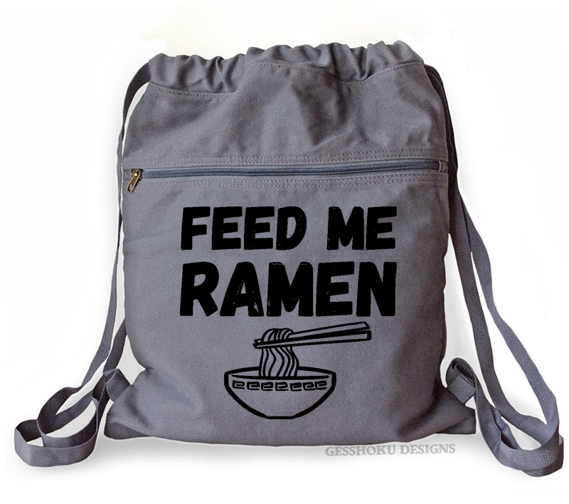 Feed Me Ramen Cinch Backpack - Smoke Grey