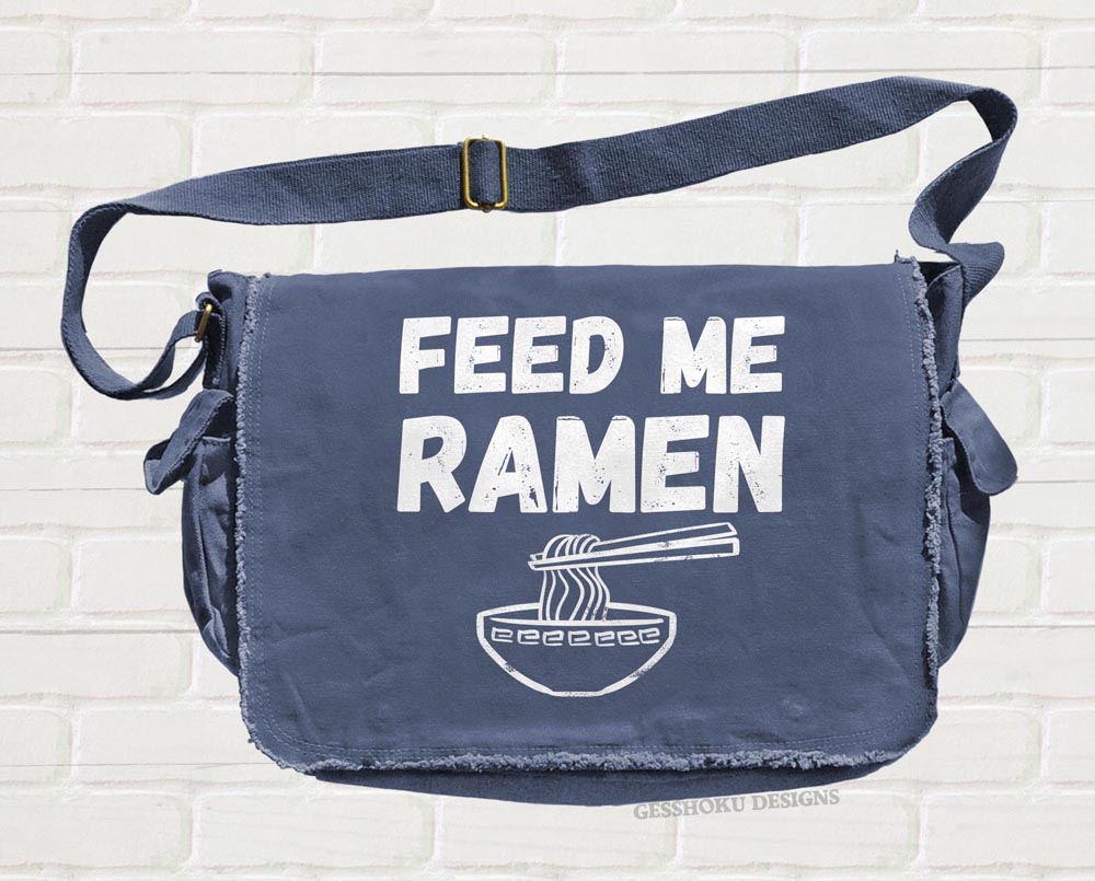 Feed Me Ramen Messenger Bag - Denim Blue