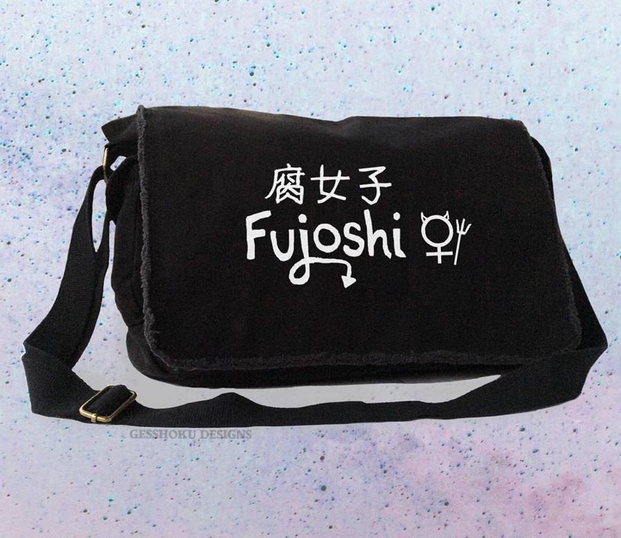Fujoshi Messenger Bag - Black/White