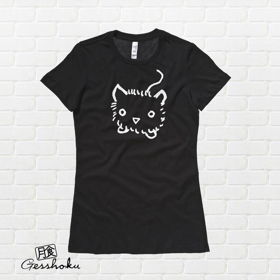 Fuzzy Kitten Ladies T-shirt - Black