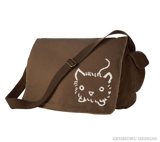 Fuzzy Kitten Messenger Bag - Brown