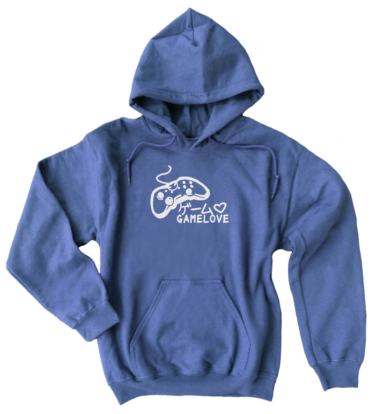 Game Love Pullover Hoodie - Heather Blue