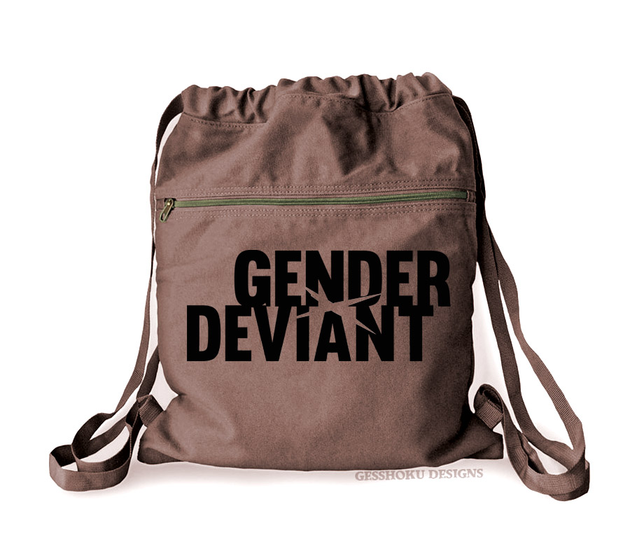 Gender Deviant Cinch Backpack - Brown