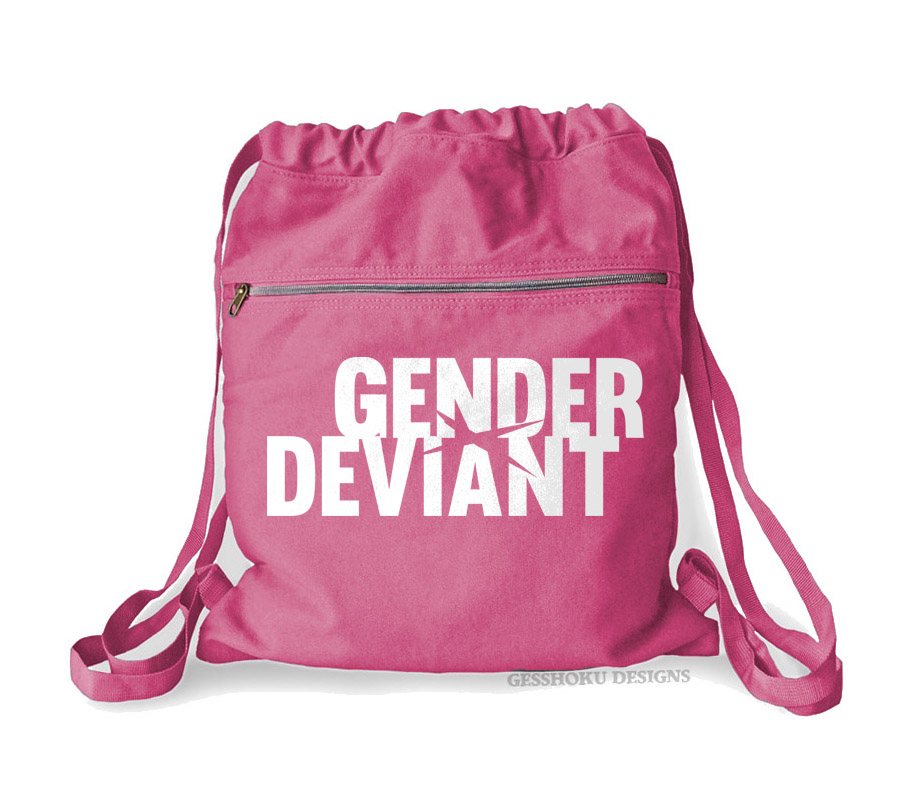 Gender Deviant Cinch Backpack - Raspberry