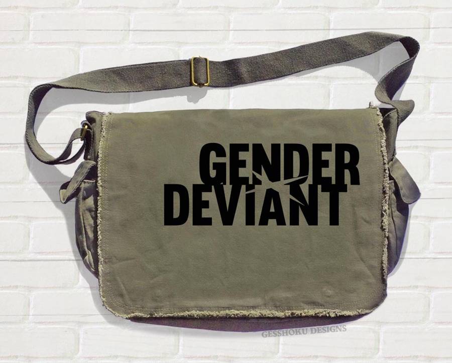 Gender Deviant Messenger Bag - Khaki Green