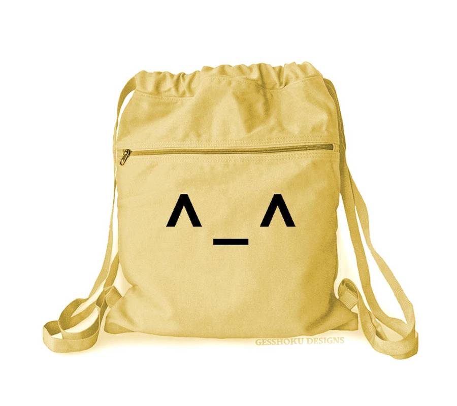 Happy Emoticon Cinch Backpack - Yellow