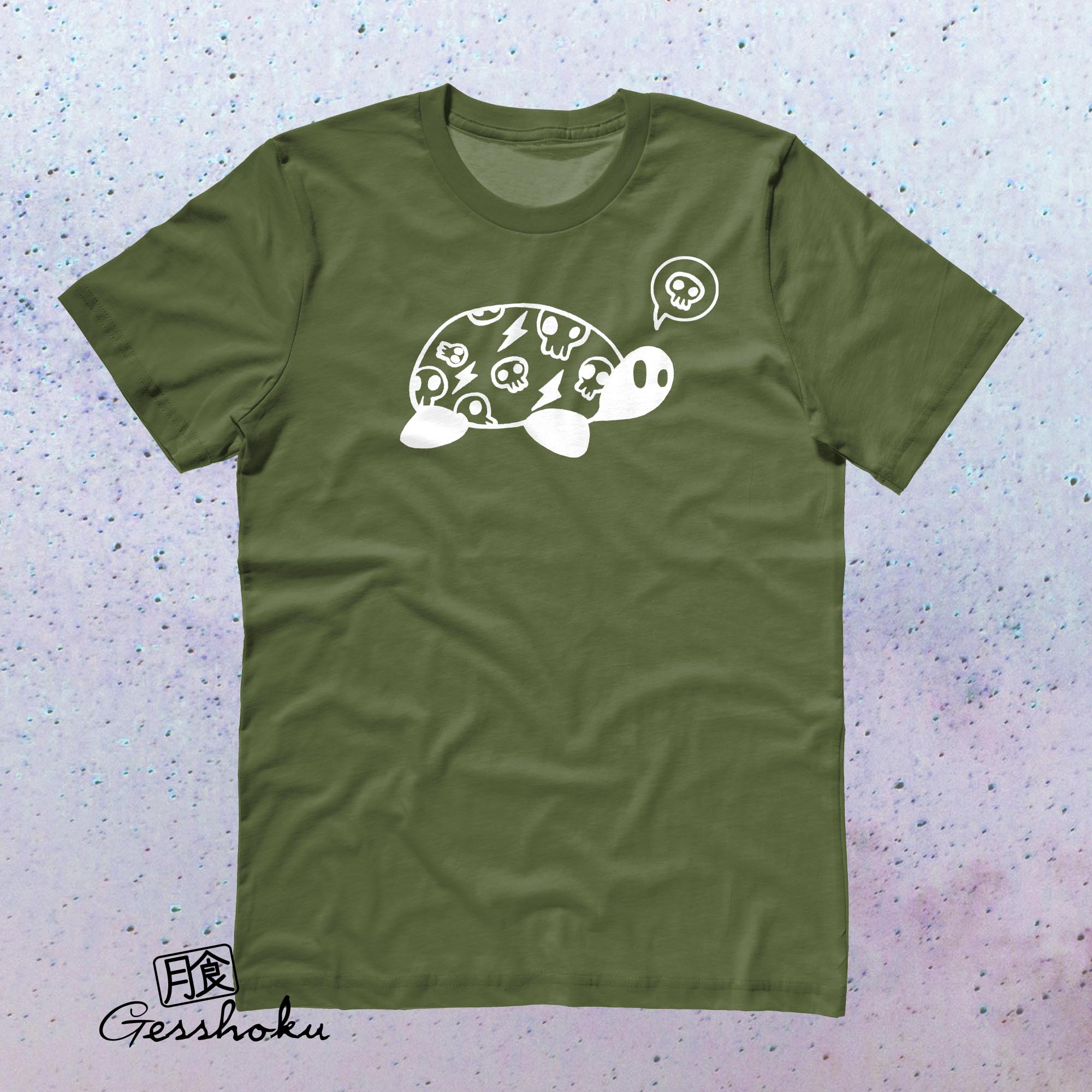 Harajuku Kame Turtle T-shirt - Olive Green