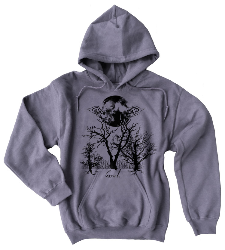 Howl: Eyes of the Night Forest Pullover Hoodie - Charcoal Grey