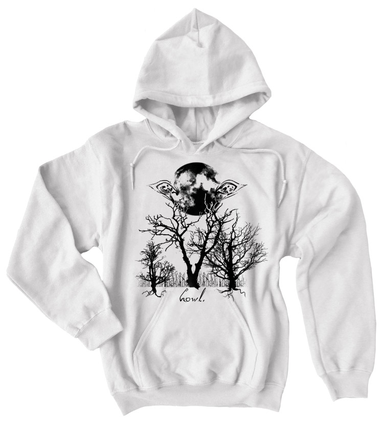 Howl: Eyes of the Night Forest Pullover Hoodie - White