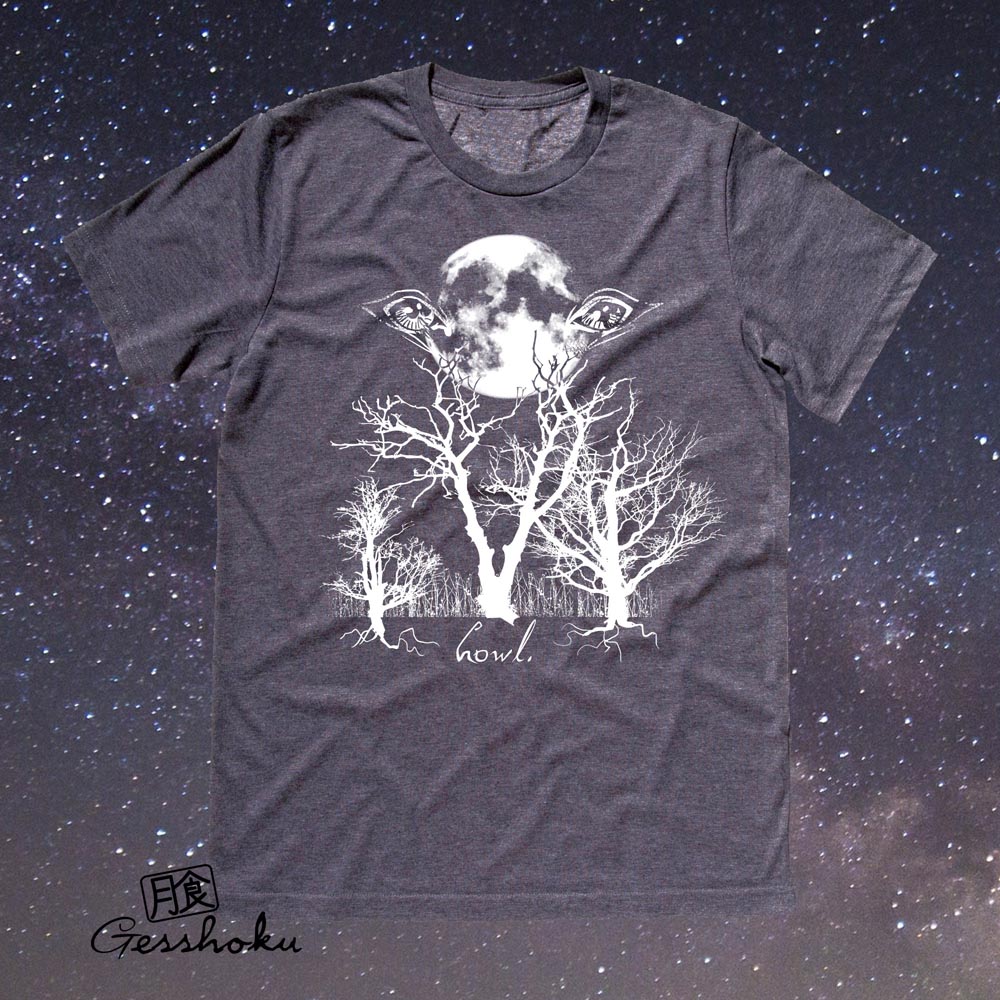 Howl: Eyes of the Night Forest T-shirt - Charcoal Grey