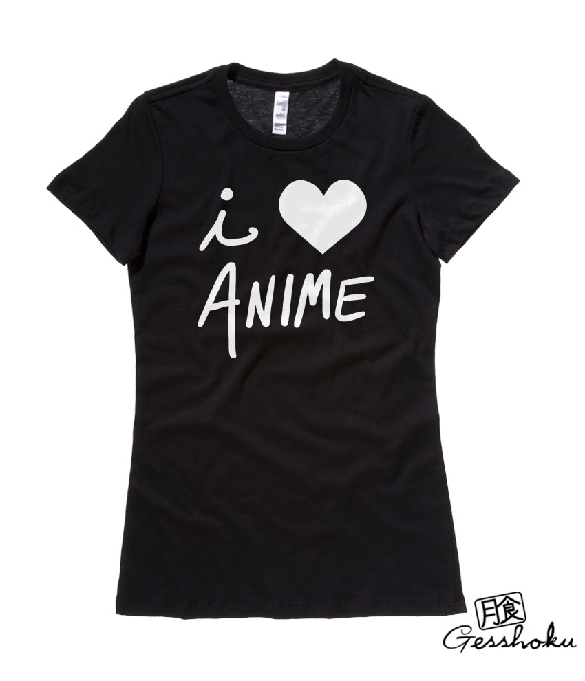 I Love Anime Ladies T-shirt - Black