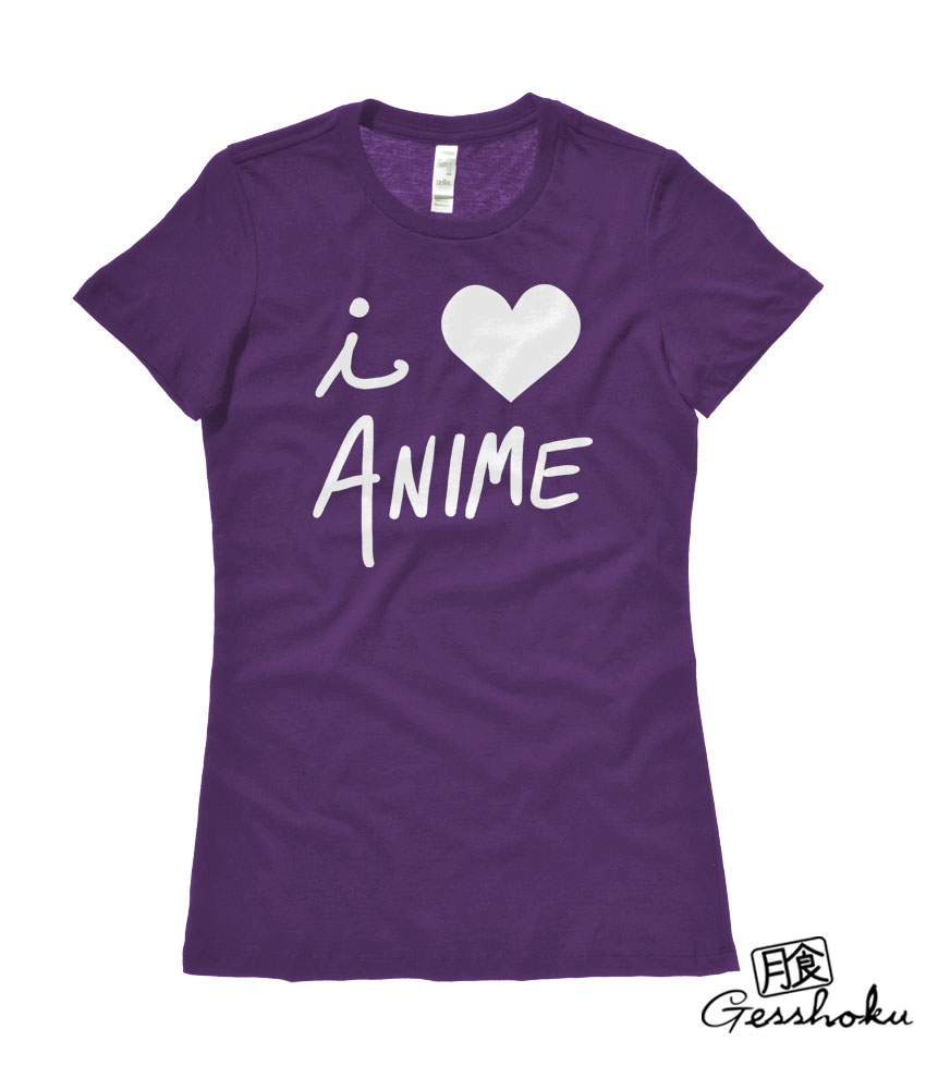 I Love Anime Ladies T-shirt - Purple