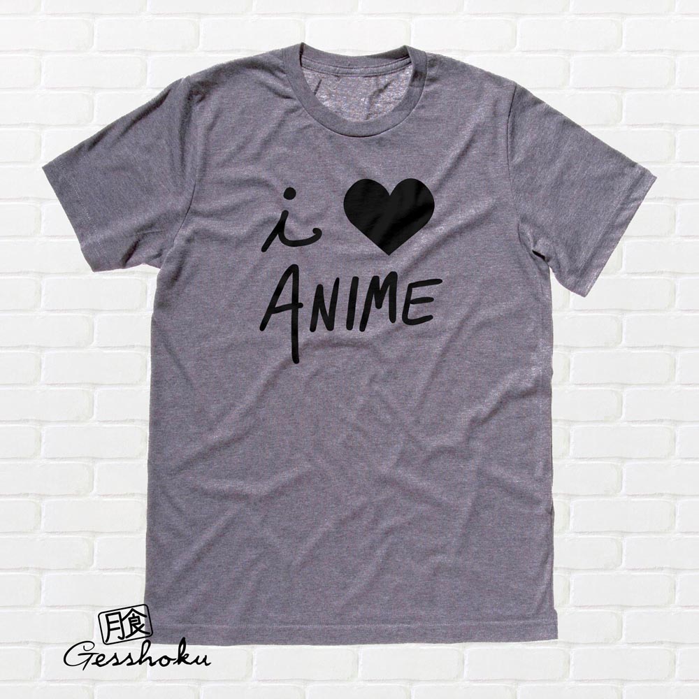 I Love Anime T-shirt - Charcoal Grey