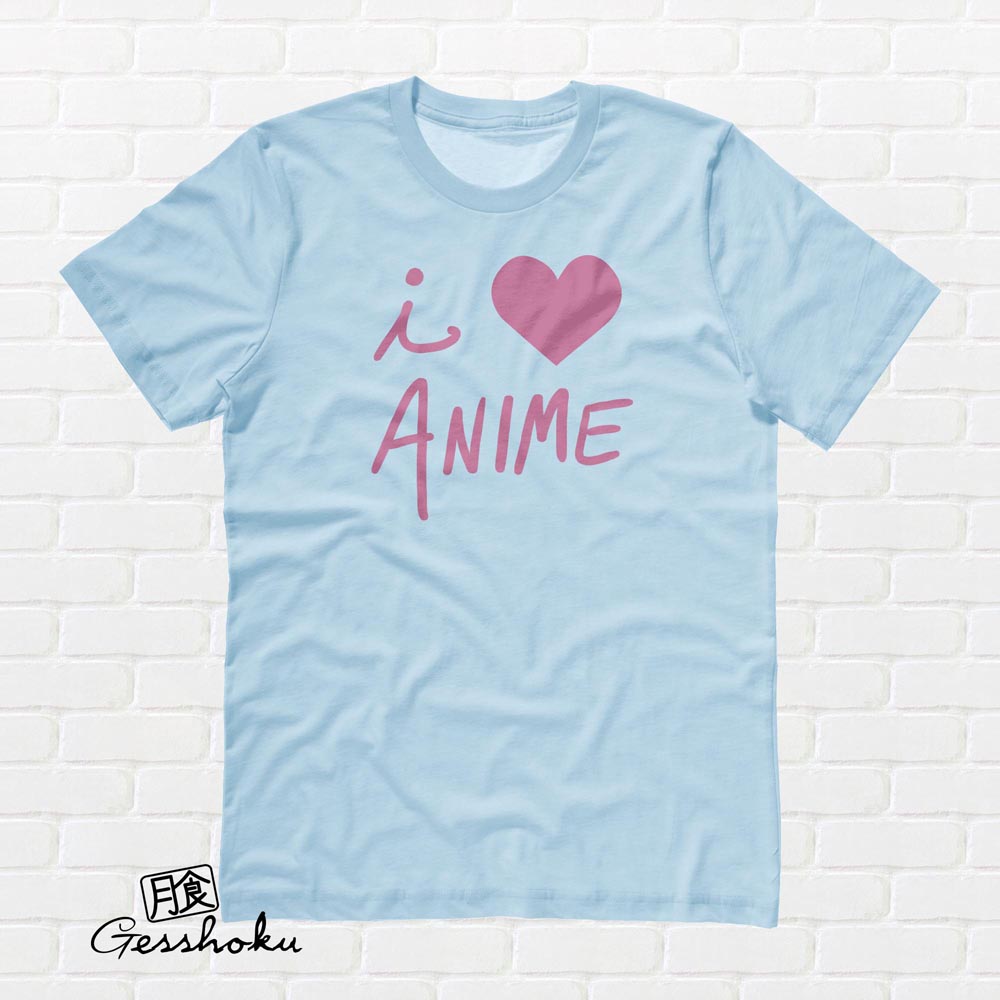 I Love Anime T-shirt - Light Blue