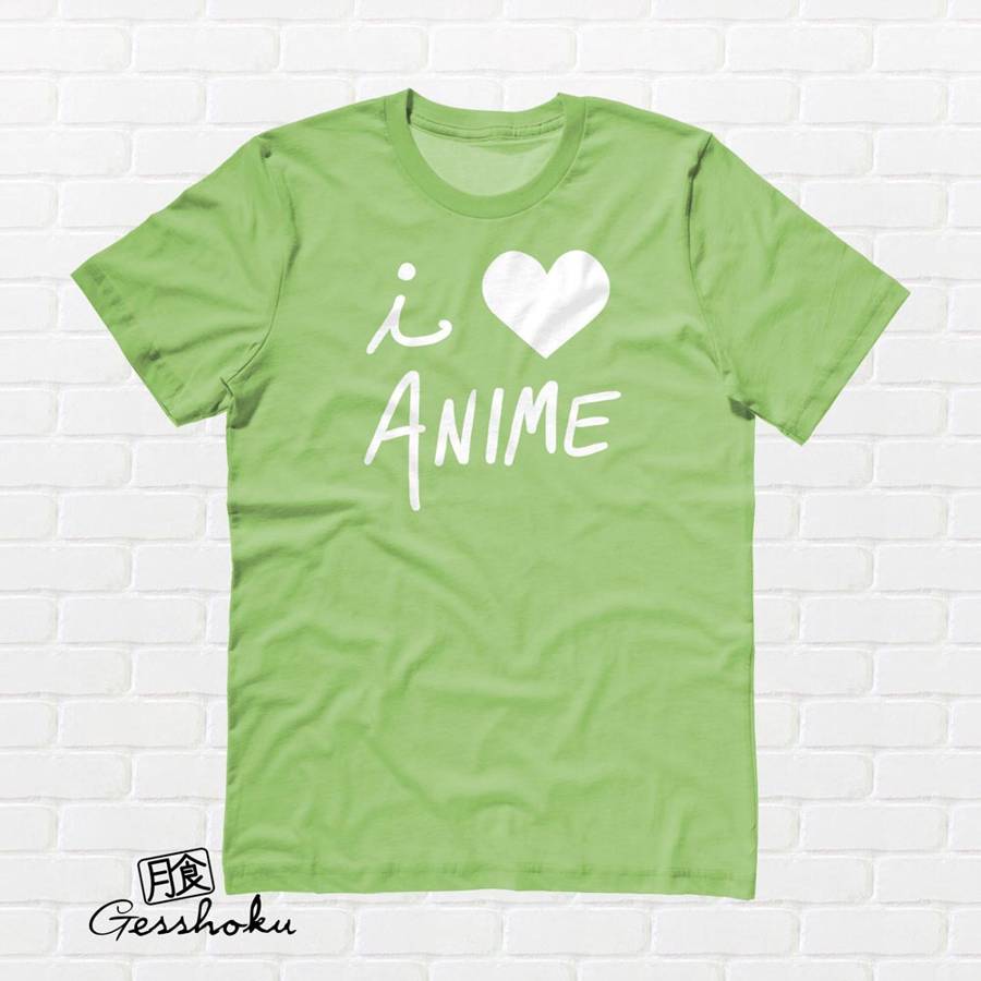 I Love Anime T-shirt - Lime Green