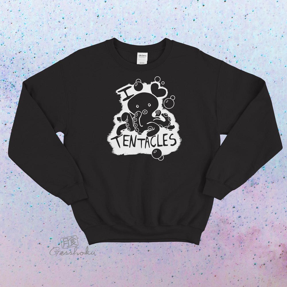 I Love Tentacles Crewneck Sweatshirt - Black