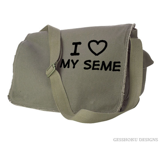 I Love my Seme Messenger Bag - Khaki Green