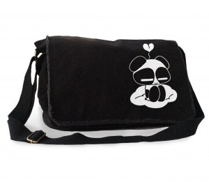 Chibi Goth Panda Messenger Bag
