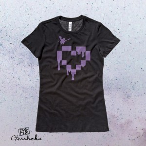 Pixel Drops Heart Ladies T-shirt