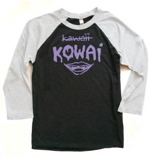 KOWAI not Kawaii Raglan T-shirt 3/4 Sleeve