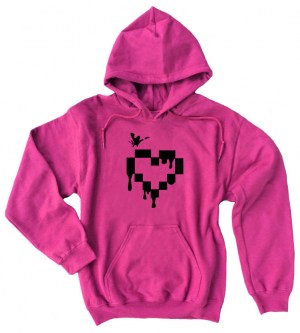 Pixel Drops Heart Pullover Hoodie