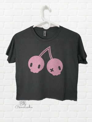 Cherry Skulls Crop Top T-shirt