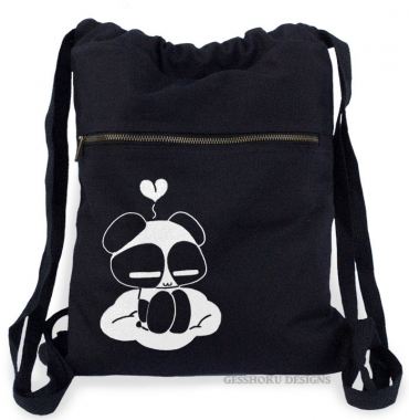 Chibi Goth Panda Cinch Backpack