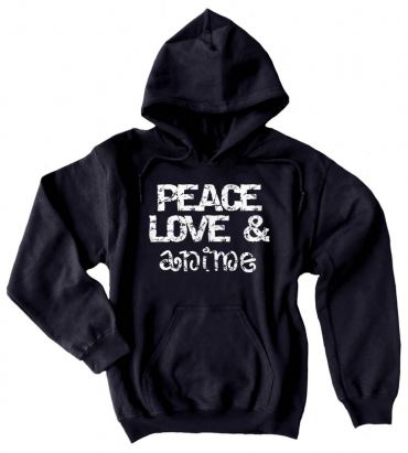 Peace, Love & Anime Pullover Hoodie
