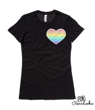 Pastel Rainbow Heart Ladies T-shirt