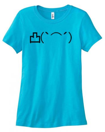 Angry Middle Finger Emoticon Ladies T-shirt