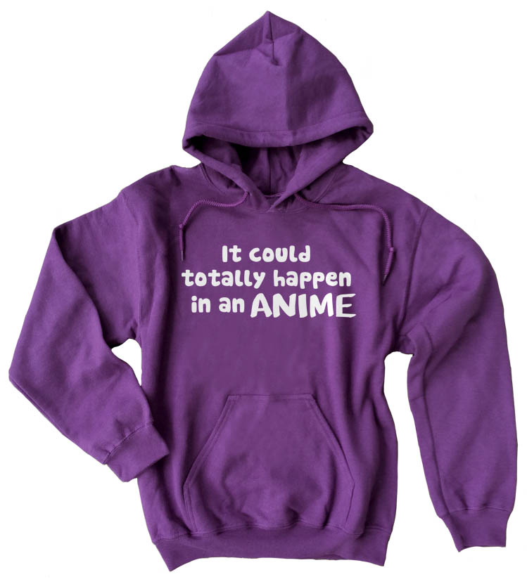 It Could Totally Happen in an ANIME Pullover Hoodie - Purple