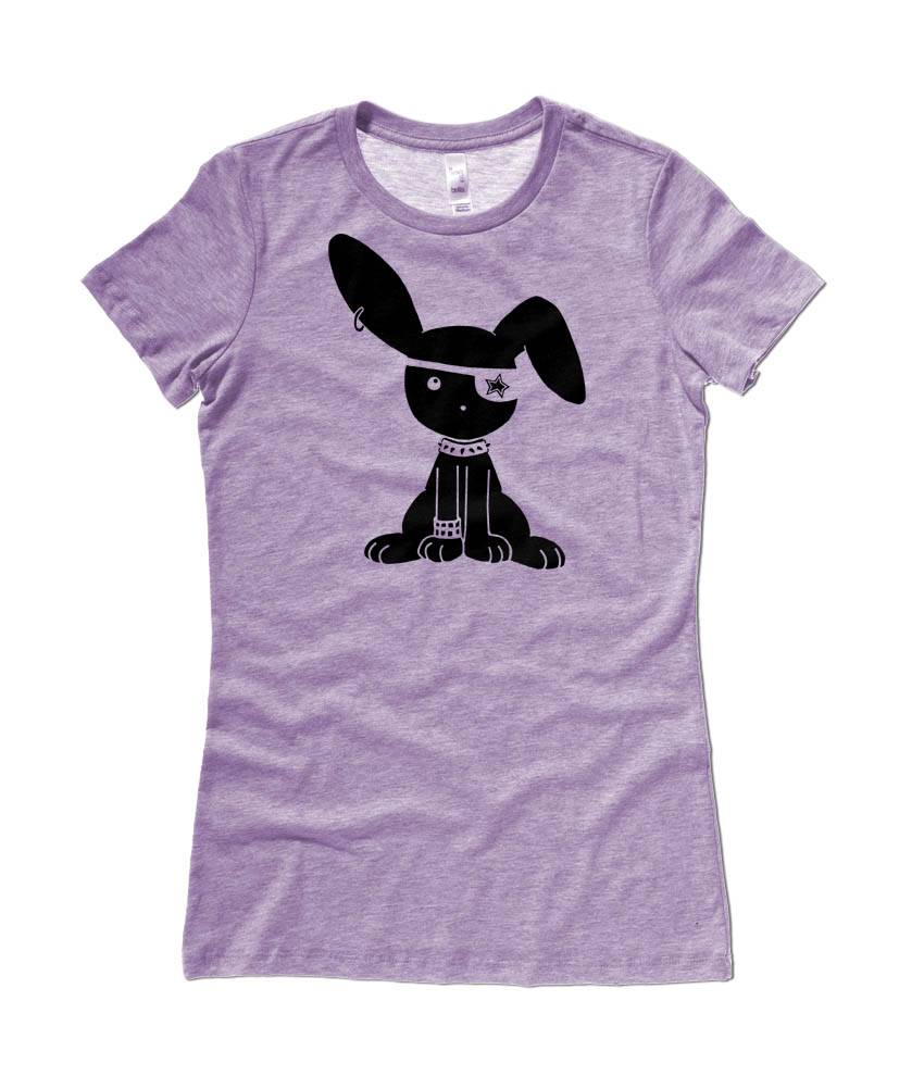 Gothic Jrock Bunny Ladies T-shirt - Heather Purple