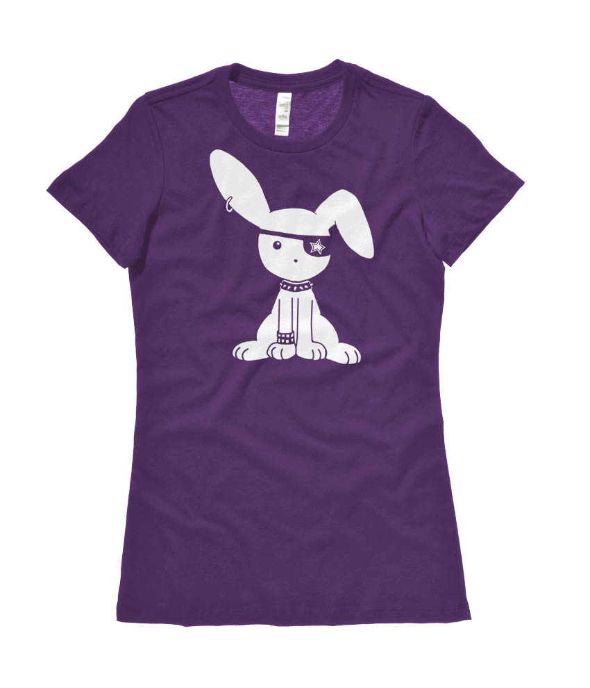 Gothic Jrock Bunny Ladies T-shirt - Purple
