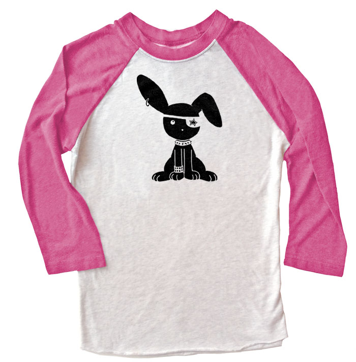 Jrock Bunny Raglan T-shirt 3/4 Sleeve - Pink/White