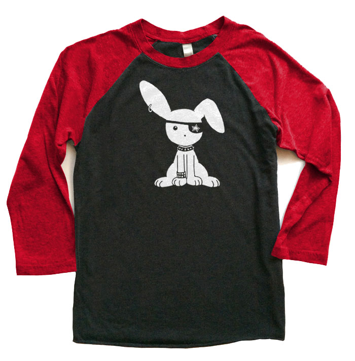Jrock Bunny Raglan T-shirt 3/4 Sleeve - Red/Black