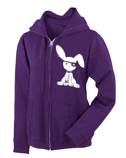Jrock Bunny Zip Hoodie - Purple