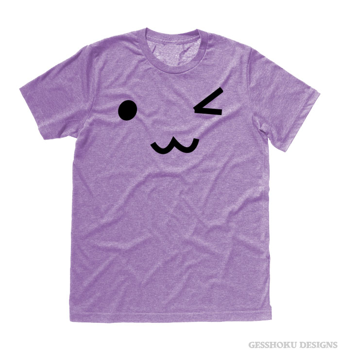 Kawaii Face T-shirt - Heather Purple