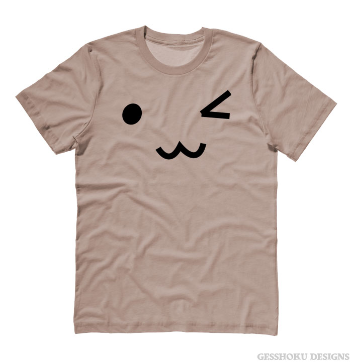 Kawaii Face T-shirt - Khaki Brown