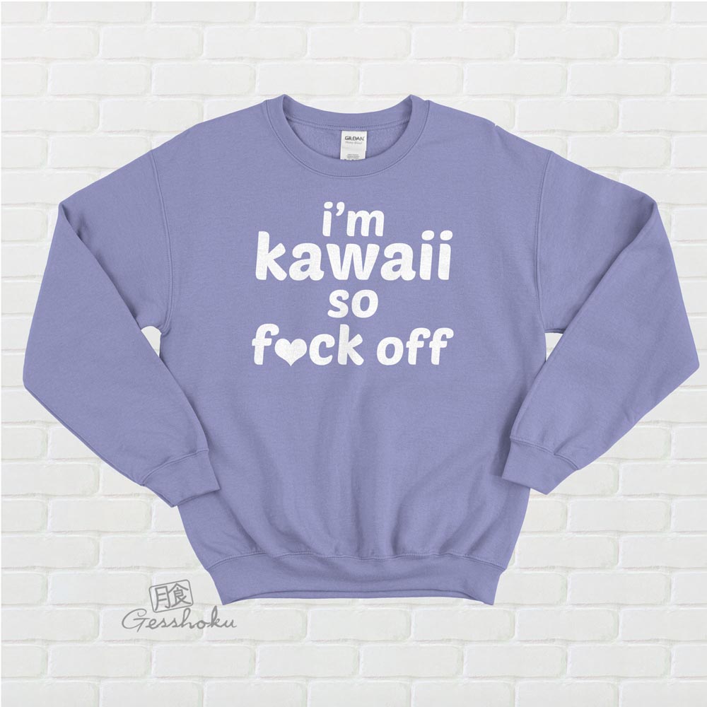 I'm Kawaii So Fuck Off Crewneck Sweatshirt - Violet